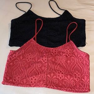Bandeau Style Lace Cropped Tank tops